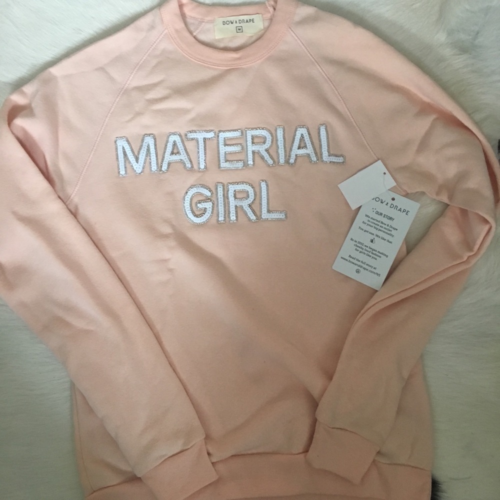 Material Girl Sweatshirt Pink Sequins NWT M